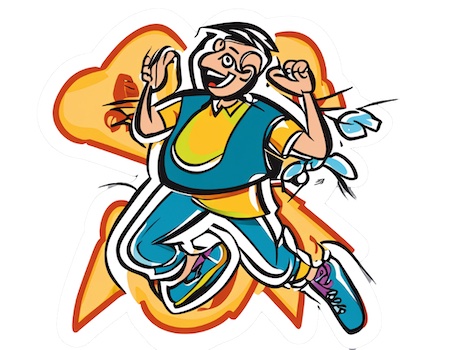 running Laufen springen werfen - Mann läuft Zeichnung